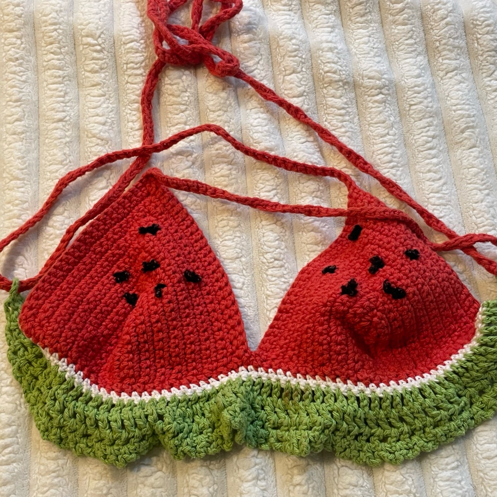 Handmade Watermelon Crochet Halter Top
